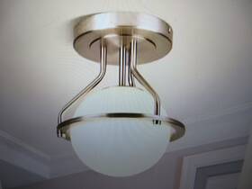 G-055-s Pakokula Mid-century 10 In 1-light Blushed Nickel Semi-flush Mount Ceiling Light
