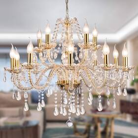 Panghuhu88 619197009965 Crystal Candle Chandeliers Lighting 15 Lights Pendant Ceiling Fixt