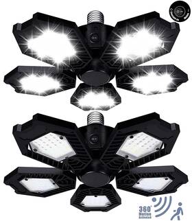 Paoicole 766690700186 Led Garage Lights Motion Sensor Light 2 Pack Ul Listed 150w 15000lm