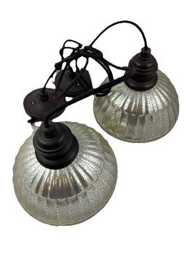Park Harbor 781889296998 Haven 10 Inch Pendant Light Mercury Glass Domed Oil Rubbed Bronze Set 2