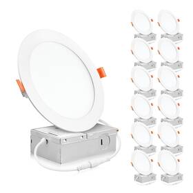 Parmida Led Technologies 810360031886 12 Pack 6 Inch Ultra-thin Recessed Ceiling Light With Junction