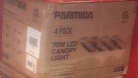 Pled-cnp70w5k Parmida Led Technologies 4 X 70w Canopy Light Dimmable Waterproof Dlc/etl 5000k Garage In Black