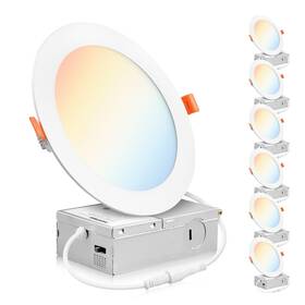 Pled-pdn12w5cct-6p Parmida Led Technologies 6 Pack Inch Ultra-thin Recessed Ceiling Light With Junction B