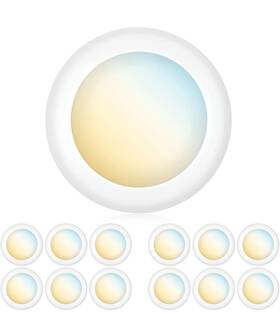 Ves423 Parmida Led Technologies 12 Pack 5/6 Inch Dimmable 3cct Disk Lights 15w Surface Mount