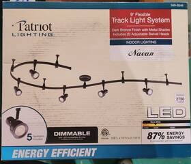 349-0546 Patriot Lighting 9ft Flexible Track Light System Dark Bronze Finish