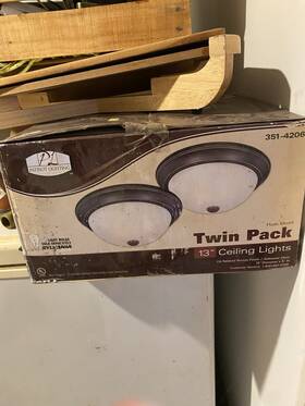 351-4206 Patriot Lighting Twin Pack 13 In Flush Mount Ceiling Lights Bronze/alabaster 35
