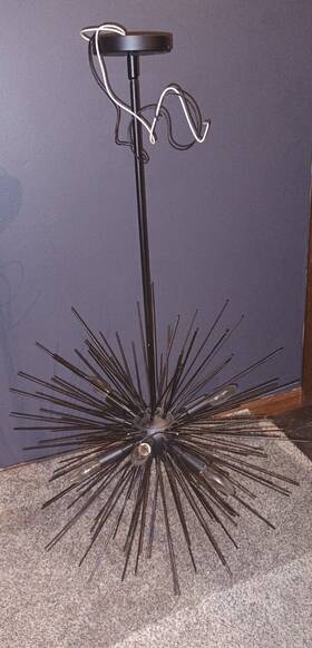 Moich709a06bk25 Patriot Lighting Contemporary Black Hanging Sputnik Starburst Pendant Chandelier Light Fixture