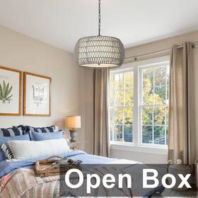 230313d1 Pauful - 5 Light Boho Rattan Farmhouse Chandelier Grey