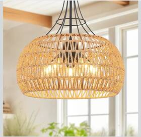 2024072901 Pavloatu 20 Inch Rattan Farmhouse Chandeliers For Dining Room 5-light Boho Chandelier