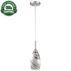 Peak Collection 1-light Grey Glass And Nickel Pendant