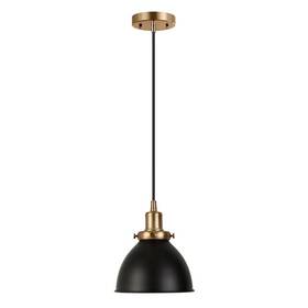 Pr-4753-1922619 Pemberly Row Classic Contemporary 8 Inch Black/brass Metal Pendant