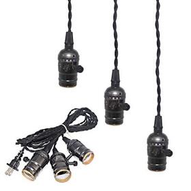 Pendant Light Cord Kit With Plug E26 E27 Solid Industrial Triple