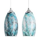 Pendant Lights 2 Pack Lighting Kitchen Island Handcrafted Art Glass Chrome