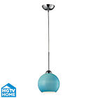 10240-1aq Pendant Mini Glass Cassandra Chrome Lighting Aqua Elk Polished