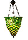 Pendant Style 310.98 Lamp Jeweled Bronze Tiffany Hanging Green Msrp Emerald