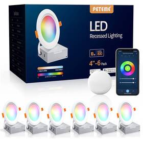 Peteme 768530916405 Led Smart Recessed Lighting 4 Inch Light Ic Rated Etl Certifi