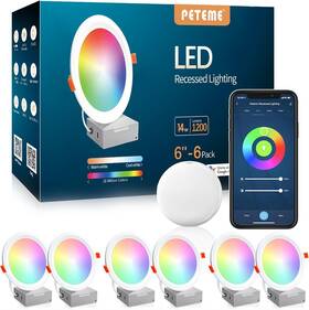 Sg-sml14w-c02 Peteme 6 Pack Inch Smart Led Recessed Ceiling Lighting With Alexa Google 1200lumen
