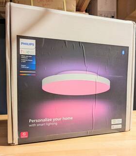 Philips 929003736601 Hue Datura Smart Ceiling Panel Small Round 2.49in X 15.12in White &color