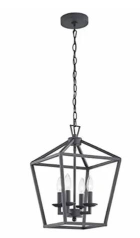 1jay-50336bk Pia Ricco 6-light Matte Black Lantern Industrial Cage Farmhouse Chandelier