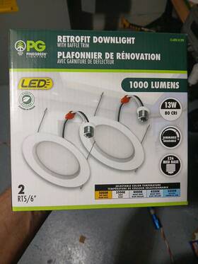 Kt-led14psrd-6cb-9csf-dim Pinegreen 5 Inch /6 Led Wattage Adjustable And Color Tunable Baffled Downlight Retrofit Trim
