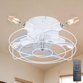 Fxb062 Pjeinagndob Cage-type Embedded Ceiling Fan With Light And Remote Control 6-speed Speed