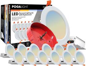 Saw12 Pogalight 850040043624 Recessed Lighting 6 Inch Include Hole Pack 6inch 5cct Ultrathin Led Ceilin
