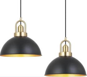 Politamp-bk118-2pack Politamp 2-pack Black Pendant Light Fixtures Adjustable Height Industrial Ceiling Lights