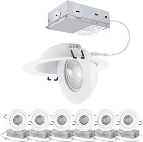 4sgwh-09  Popanu 4inch Gimbal Led Recessed Light 4 Inch White Swivel Canless