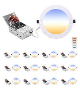 Popanu 744128414782 6-inch Led Recessed Lights - Slim Ceiling Light With Junction Box 1