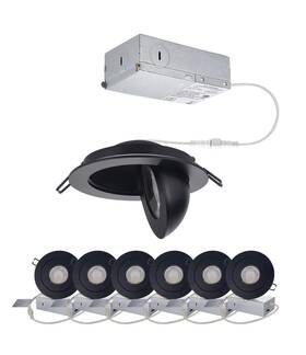 Popanu 747165655170 Gimbal Led Recessed Light - 4 Inch Black 9w 360 Rotation Directional Adjusta