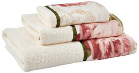 824452 Popular Bath Towel Set Madeline Collection Beige/pink