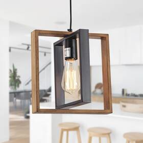 1001-01 Poroulux 1 Light Kitchen Island Modern Black Dining Room Fixture Mini Wood Farmhouse