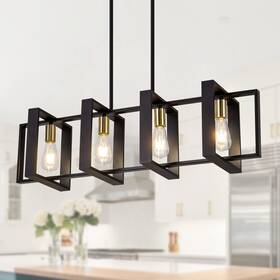 1001-4b Poroulux Farmhouse Kitchen Island Lighting Black Chandeliers For Dining Room Wooden Islan