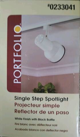 0233041 Portfolio 0233038 Light Spotlight White Track Lighting Head Single Gimble #0233041 Nib