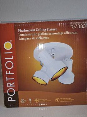 078224 Portfolio New Flush Mount Ceiling Fixture Beautiful L Mp White