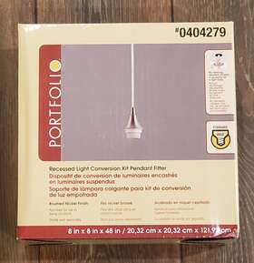 0404279 Portfolio 080629703186 Recessed Light Conversion Kit Pendant Fitter Brush Nickel