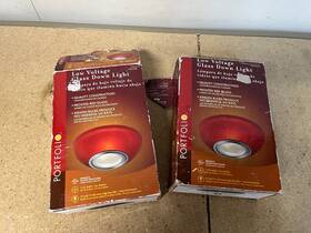 145543 Portfolio #145543 Frosted Red Glass Down Light Low Voltage Set Of 2 C09