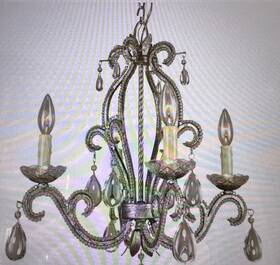 237823 Portfolio Traditional 4-light Platinum 1 Tier Vintage Crystal Chandelier