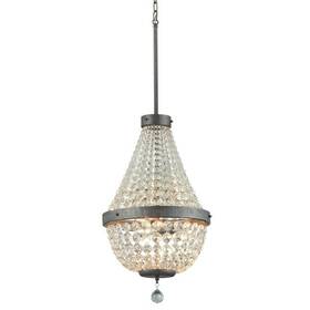 Portfolio 811874020823 Breely 3-light Antique Pewter Empire Style Chandelier New Damaged Box