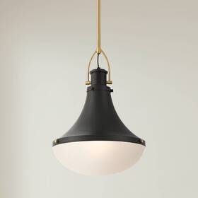 H240002-1pa Possini Euro Design Petra 12 1/4 Inch W Matte Black Soft Gold Mini Pendant Light