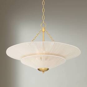 H240231-3pa Possini Euro Design Griner 25 1/4 Inch W Burnished Brass 3-light String Chandelier