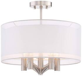 Hy14lp0193 Possini Euro Design Caliari Modern Ceiling Light Semi Flush Mount Fixture Brushed Nickel 18 Inch Wide