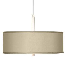 T6341-y2181 Possini Euro Design Brushed Nickel Pendant Chandelier 16 Inch Sesame Textured Drum For Dining Room House