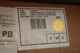 4165906 Pottery Barn Essex Recycled Glass Round Chandelier Brass #3027 New 899