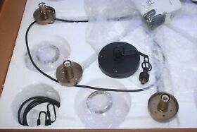 4716054 Pottery Barn Camryn Round Metal Glass Chandelier #4061 36foot Bronze Brass