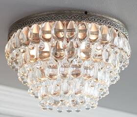 5423665 Pottery Barn Clarissa Oversized Crystal Flush Mount 15 Inch - Excellent Condition