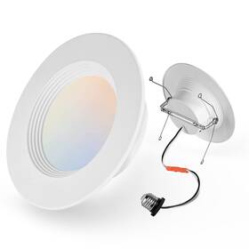 3le0901-2345 Powerasia 1 Pack 5/6 Inch Led Can Lights Retrofit Recessed Lighting 1pack-6in 5cct-wh