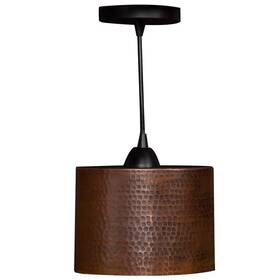 L800db Premier Copper Products 1-light Hammered Ceiling Mount Cylinder Pendant