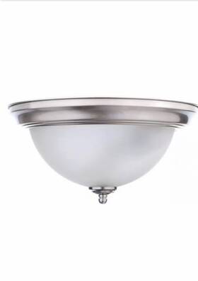 Hpi-9722t Private Brand Unbranded 12.75 In 2-light Brushed Nickel Flush Mount Ceiling Light With Frosted Shade 2pk