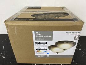 Hqv8011l-4 Private Brand Unbranded Hqv8011l-4/bn 11 Inch Brushed Nickel Led Flush Mount 2-pack